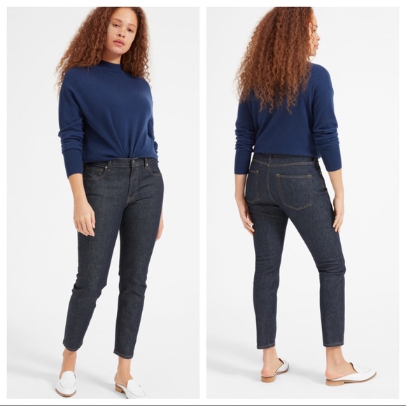 Everlane Mid Rise Skinny Ankle Dark Wash Jeans - Picture 1 of 8